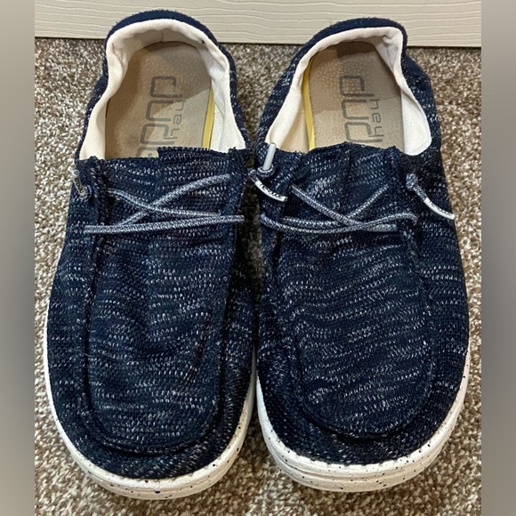 Hey Dude Shoes - Hey Dude Women’s Wendy Sox Navy Blue Slip On’s Sz 11